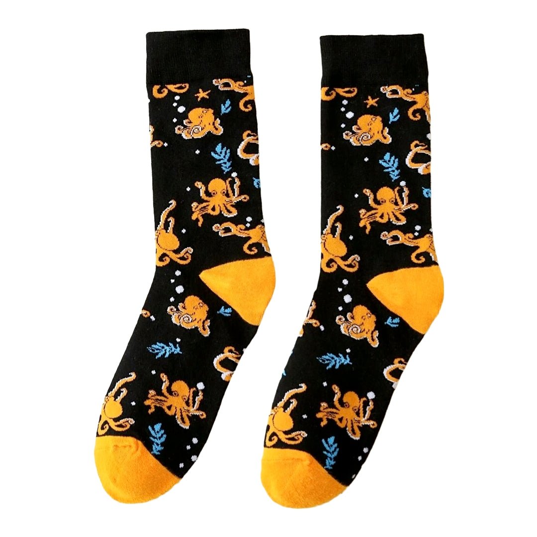 Orange Octopus Pattern Socks from the Sock Panda (Adult Medium - Women's Shoe Sizes 5 - 10)
