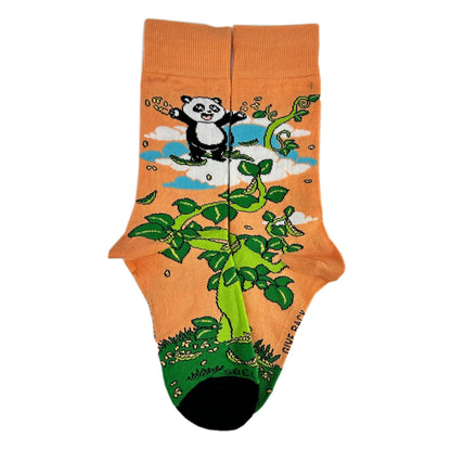 Panda and the Beanstalk Socks from the Sock Panda (Adult Small - Shoe Sizes 2 - 5)