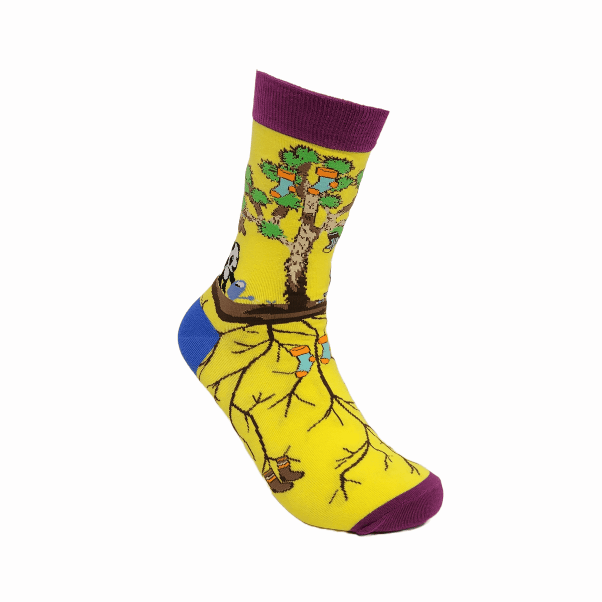 Pandas Watering the Sock Joshua Tree from the Sock Panda (Adult Medium - Women's Shoe Sizes 5 - 10)