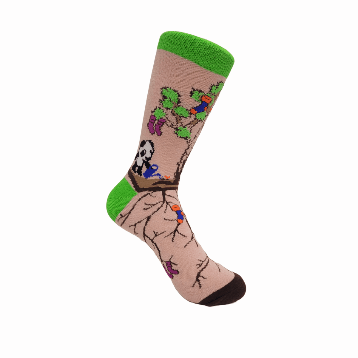 Pandas Watering the Sock Joshua Tree from the Sock Panda (Adult Small - Shoe Sizes 2 - 5)