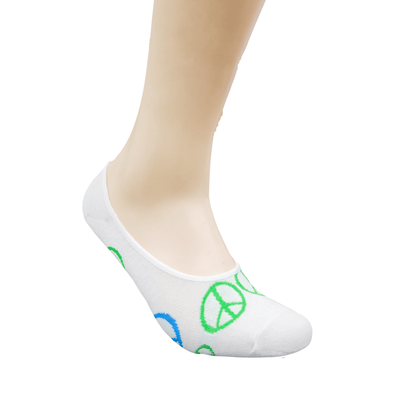 Peace Sign No Show Liner Socks for Women