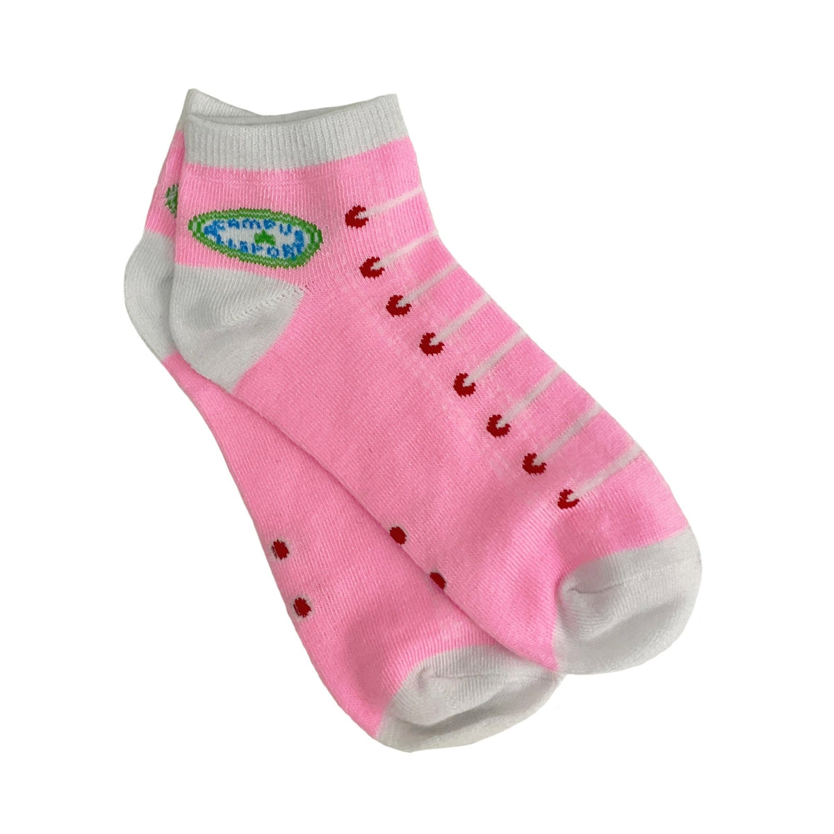 Pink Sneaker Pattern Ankle Socks (Adult Medium - Women's Shoe Sizes 5 - 10)