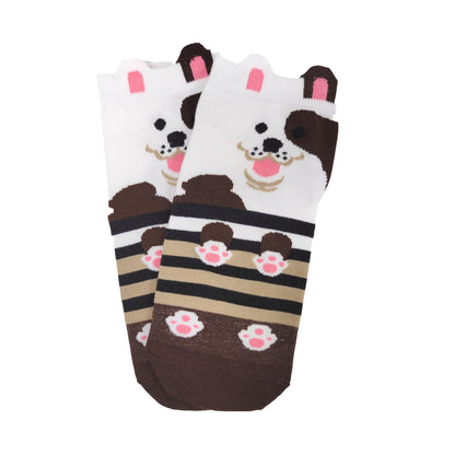 Puppy Dog Ankle Socks (Adult Medium - Women Shoe Sizes 5 - 10) - 5 Pack
