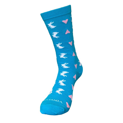 Rabbits and Hearts Patterned Socks from the Sock Panda (Adult Medium - Women's Shoe Sizes 5 - 10)