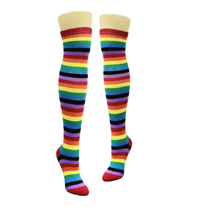 Rainbow Stripe Pattern Socks from the Sock Panda (Thigh High)