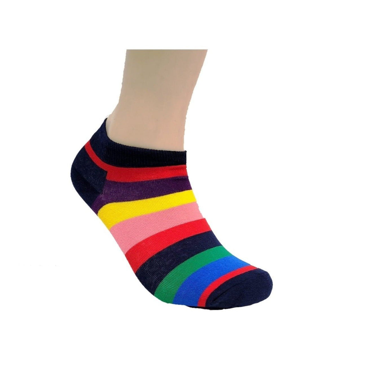Rainbow Striped Ankle Socks (Adult Medium - Women's Shoe Sizes 5 - 10)