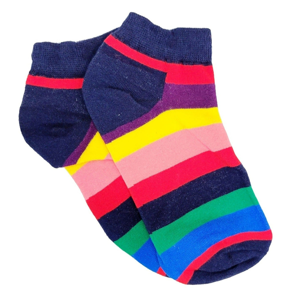 Rainbow Striped Ankle Socks (Adult Medium - Women's Shoe Sizes 5 - 10)