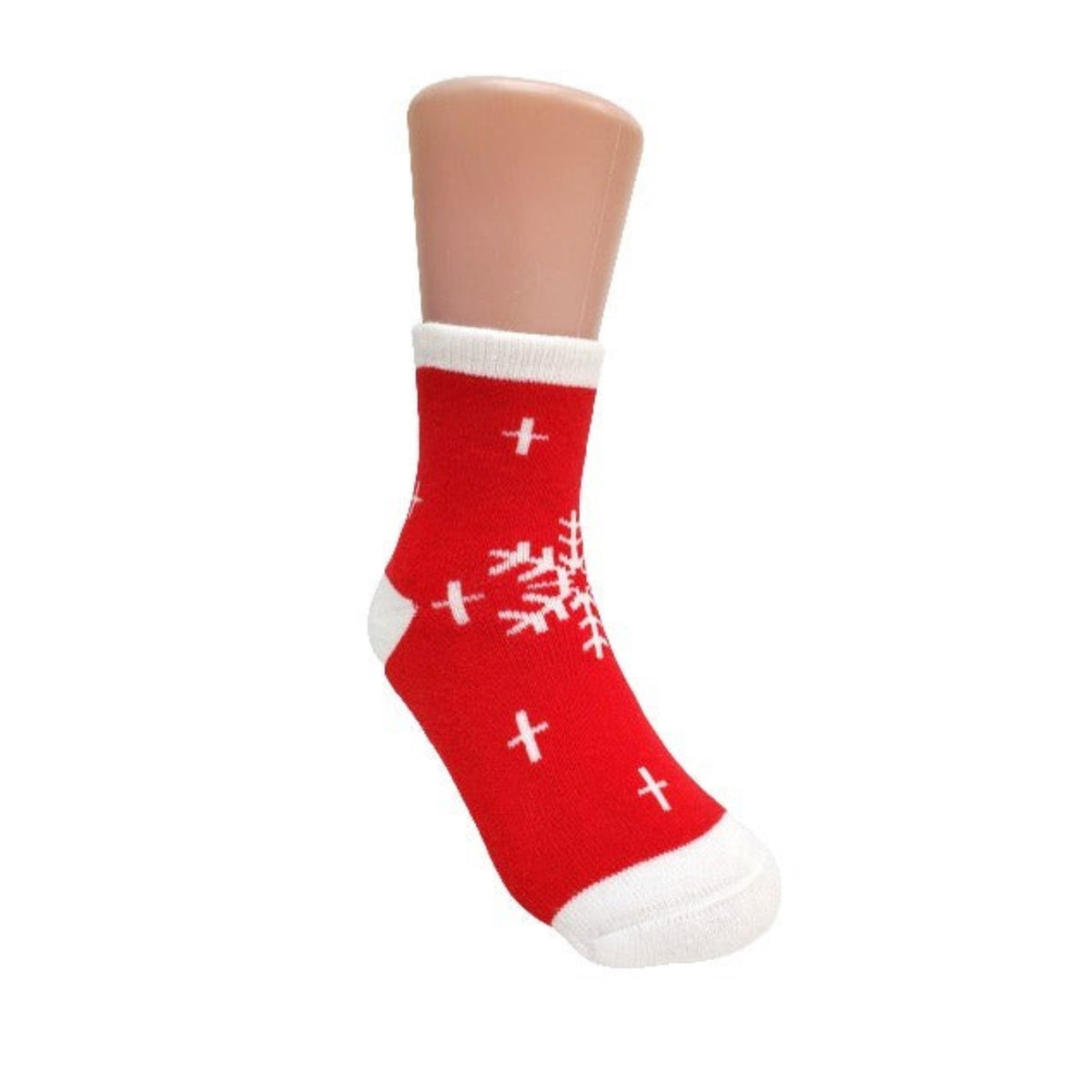 Red Snowflake Socks for Kids (Ages 6 mo. to 7 yr)