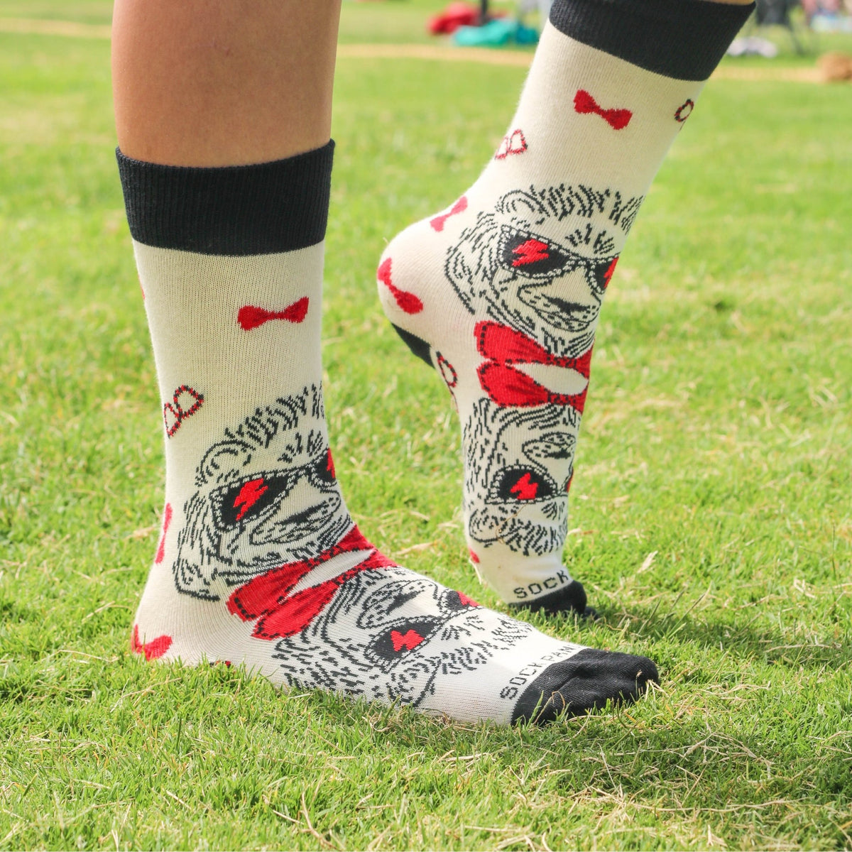 Reflective Lion Wearing Lightning Bolt Sunglasses Socks
