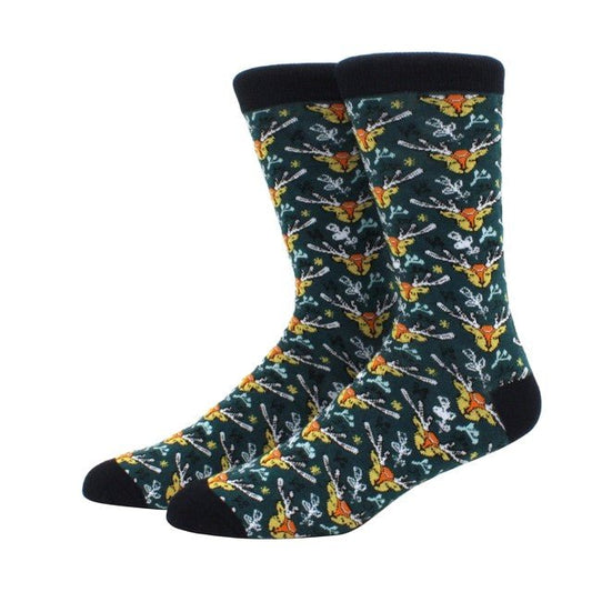 Reindeer Pattern Socks the Sock Panda (Adult Large - Men's Shoe Sizes 8 - 12)