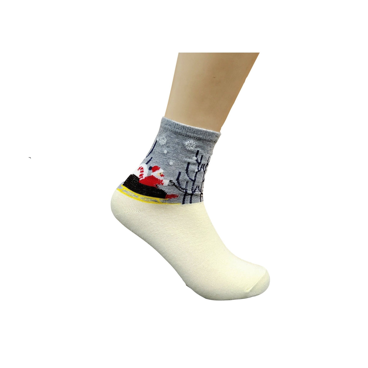 Santa Claus Driving a Sleigh Socks (Adult Medium - Women's Shoe Sizes 5 - 10)