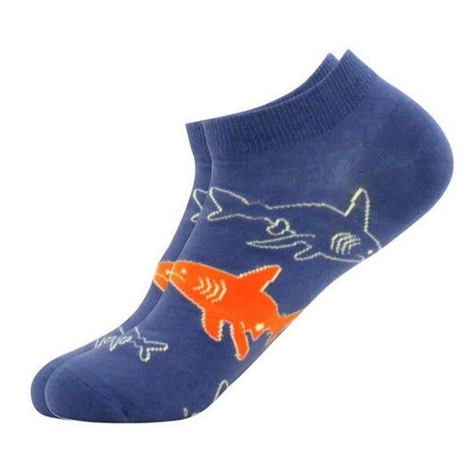 Shark Pattern Ankle Socks (Adult Medium - Women's Shoe Sizes 5 - 10)