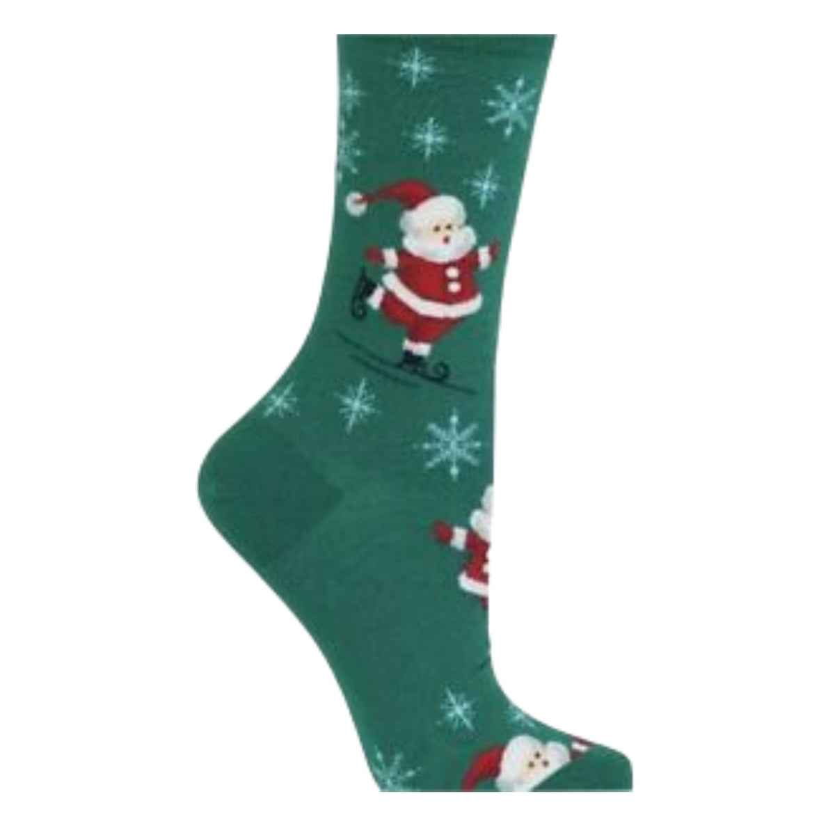 Skating Santa Crew Socks (Adult Medium - Women's Shoe Sizes 5 - 10)