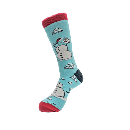 Snowman Snowball Fight Socks from the Sock Panda (Adult Large)