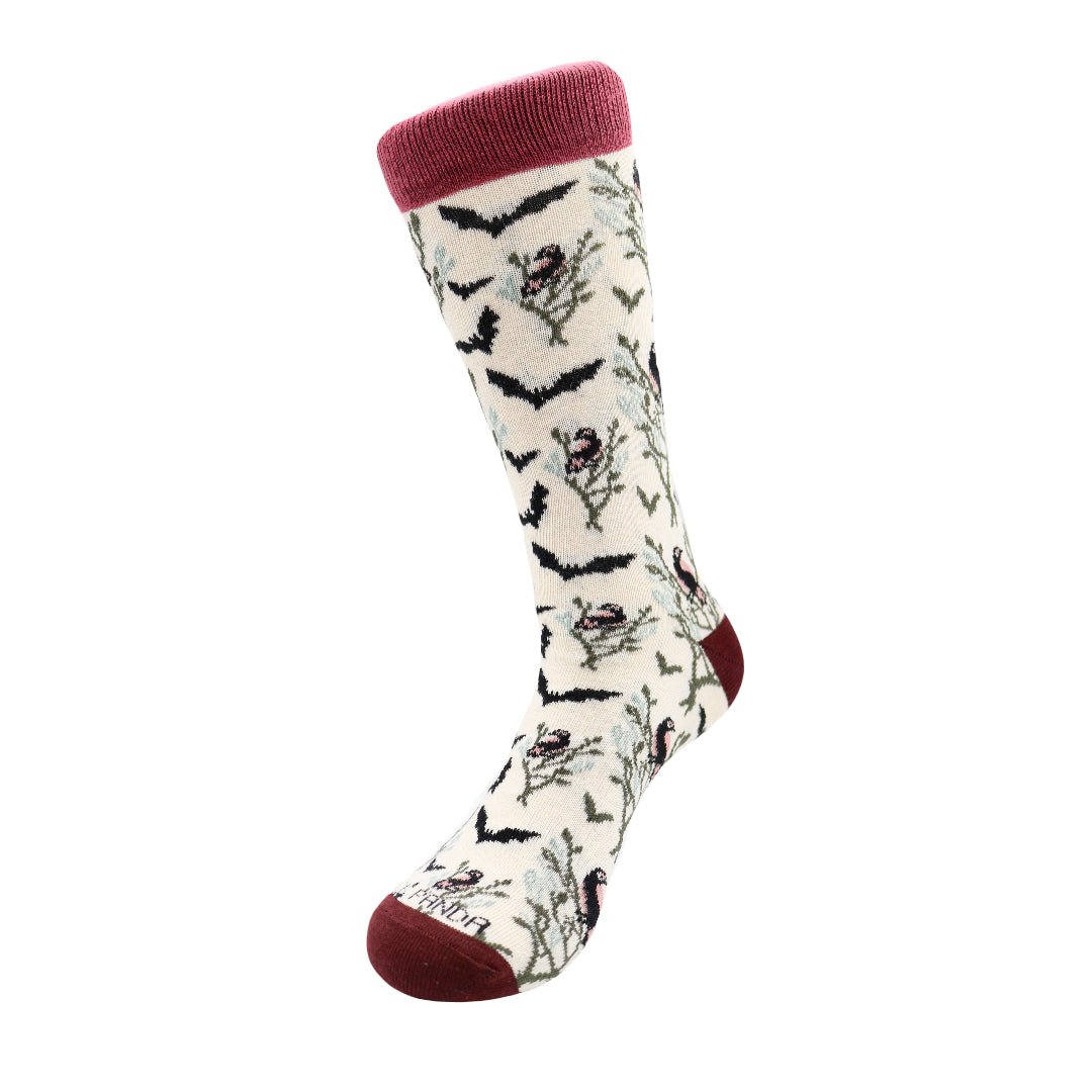 Sophisticated Bat & Birds Socks - (Adult Medium - Women's Shoe Sizes 5 - 10)