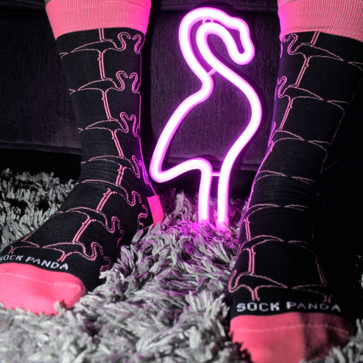 Stylish Flamingo Pattern Socks from the Sock Panda (Adult Large)