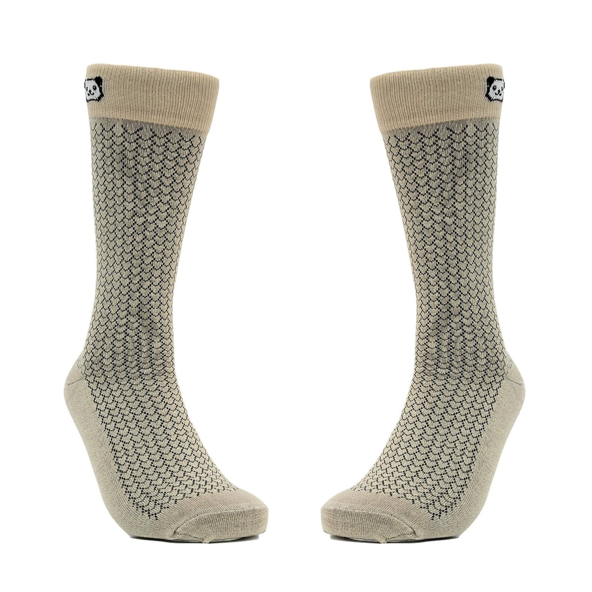 Stylish Khaki with Black Patterned Socks from the Sock Panda (Two Sizes)
