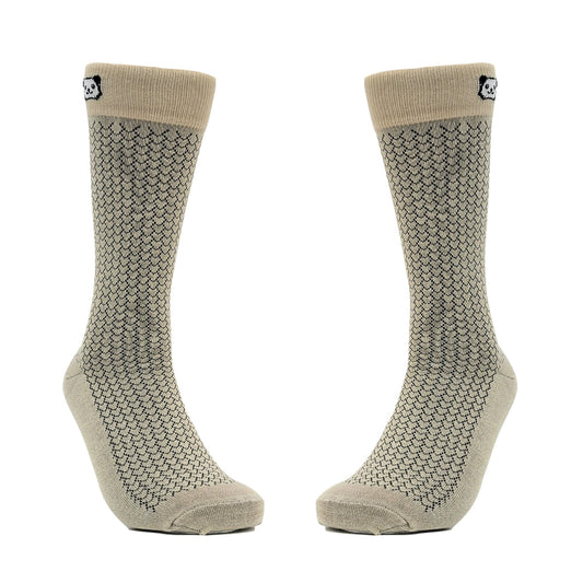 Stylish Khaki with Black Patterned Socks from the Sock Panda (Two Sizes)