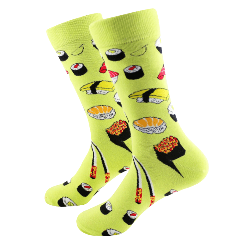 Sushi Socks Crew from the Sock Panda (Adult Large - Men's Shoe Sizes 8 - 12)