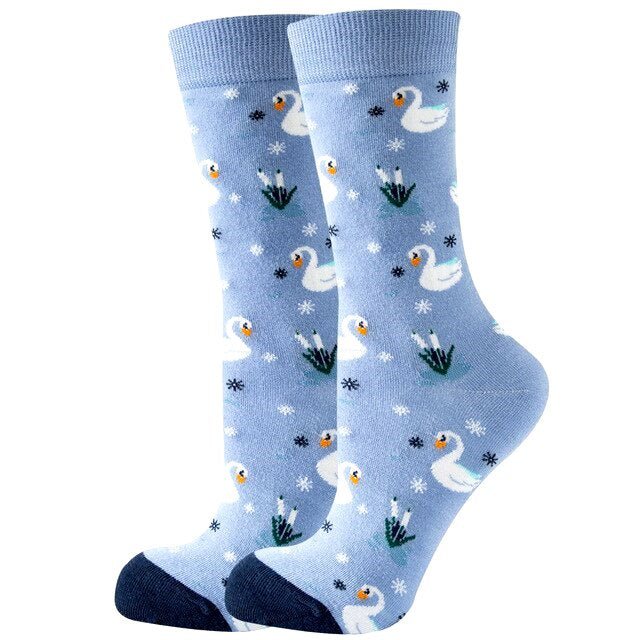 Swan Patterned Socks from the Sock Panda (Adult Medium - Women's Shoe Sizes 5 - 10)