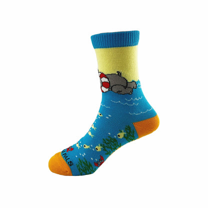 Swimming Hippos Socks from the Sock Panda (Ages 3 - 7)