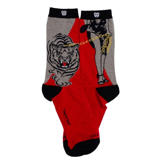 Tiger of a Leash Sock from the Sock Panda (Adult Medium - Women's Shoe Sizes 5 - 10)