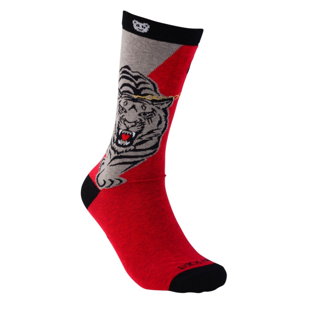 Tiger of a Leash Sock from the Sock Panda (Adult Medium - Women's Shoe Sizes 5 - 10)