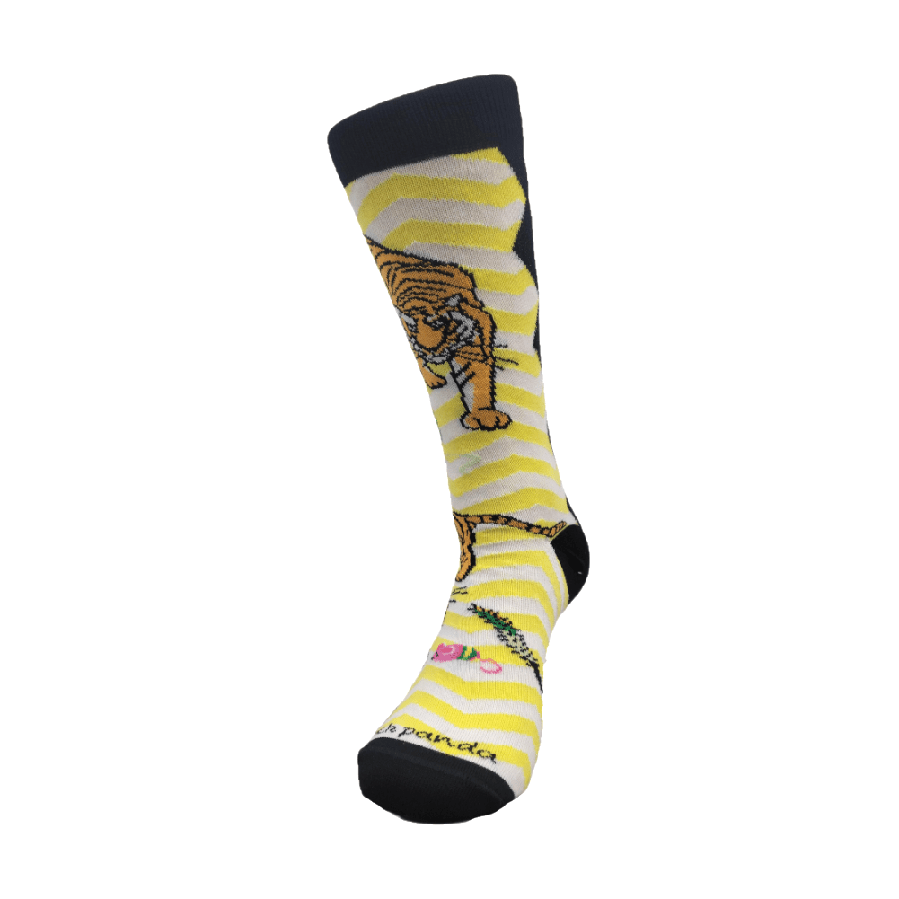 Tiger Playing with Toys Socks from the Sock Panda (Adult Medium - Women's Shoe Sizes 5 - 10)