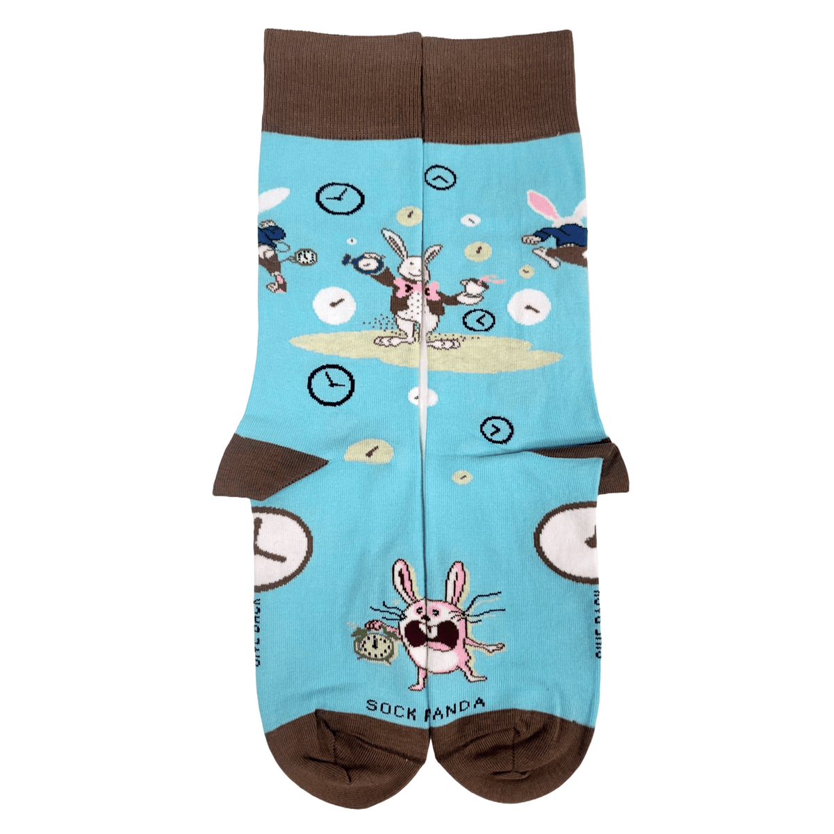 Time Bunny Rabbit Socks from the Sock Panda (Adult Large - Men's Shoe Sizes 8 - 12)
