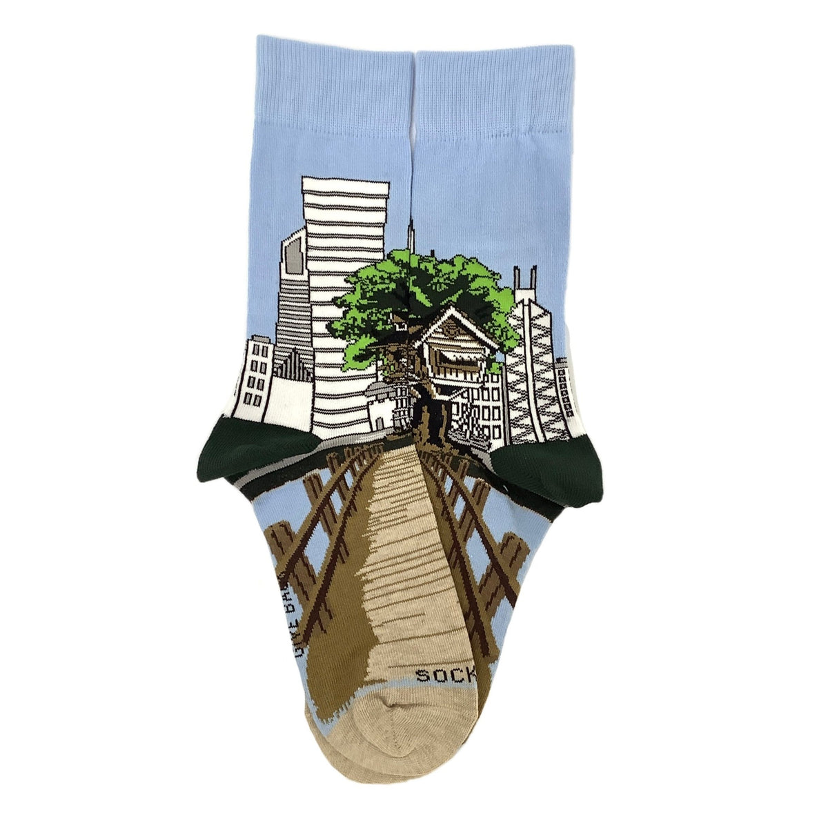 Treehouse in the City Socks from the Sock Panda (Adult Small - Shoe Sizes 2 - 5)