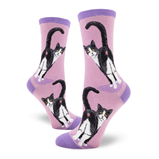 Tuxedo Cat Butt Women's Crew (Adult Medium - Women's Shoe Sizes 5 - 10)