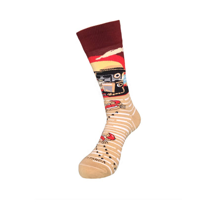 Vacationing Robot on the Beach Socks from the Sock Panda (Adult Large)