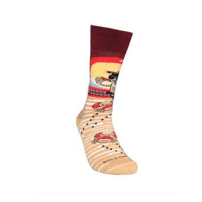 Vacationing Robot on the Beach Socks from the Sock Panda (Adult Large)