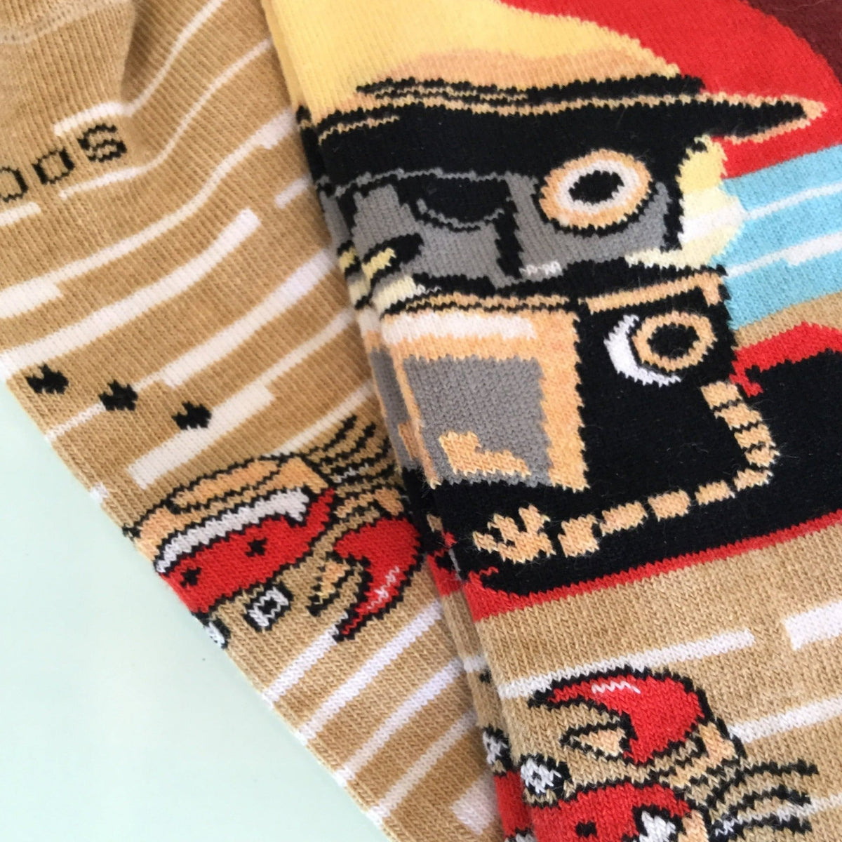 Vacationing Robot on the Beach Socks from the Sock Panda (Adult Large)