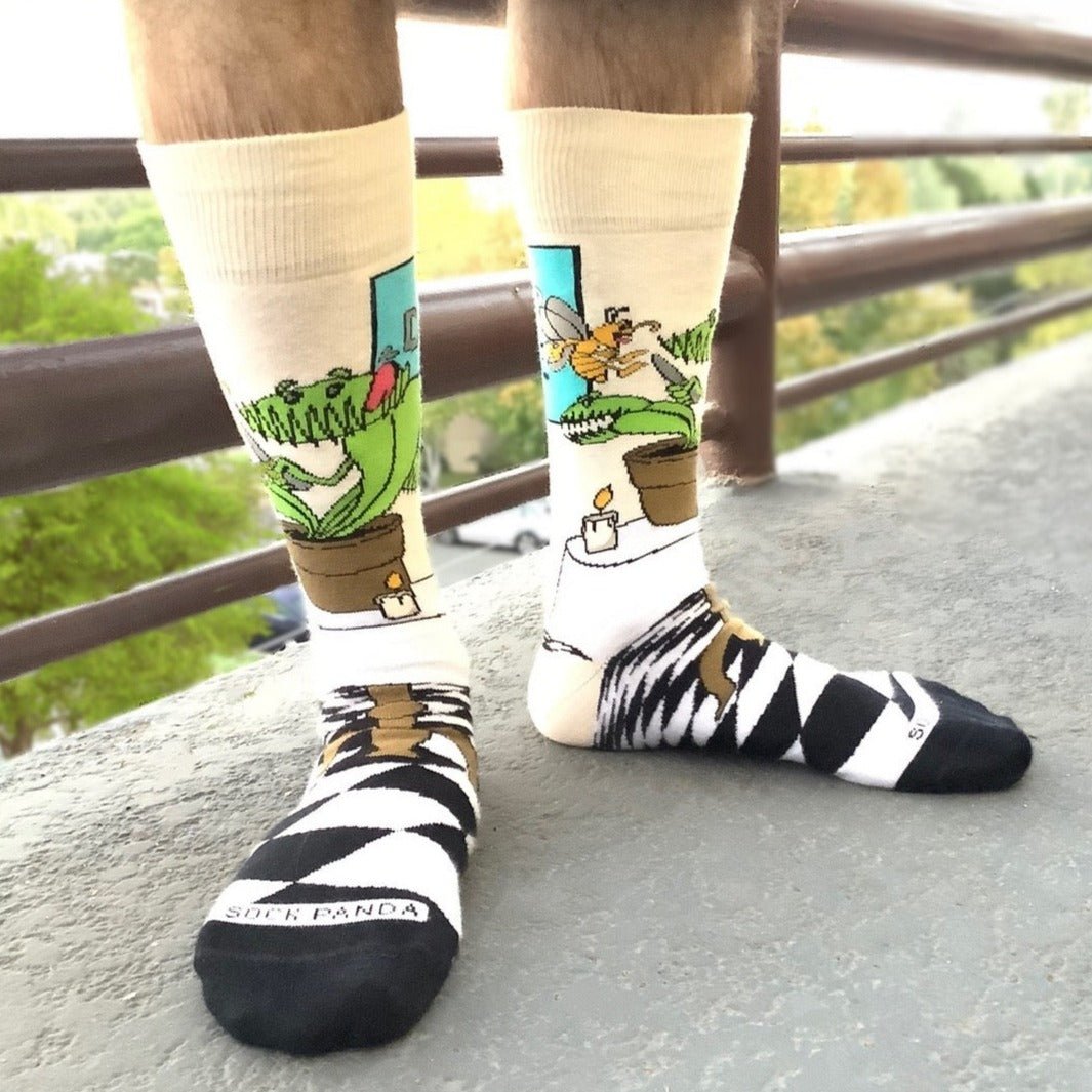 Venus Flytrap Socks from the Sock Panda (Adult Large - Men's Shoe Sizes 8 - 12)