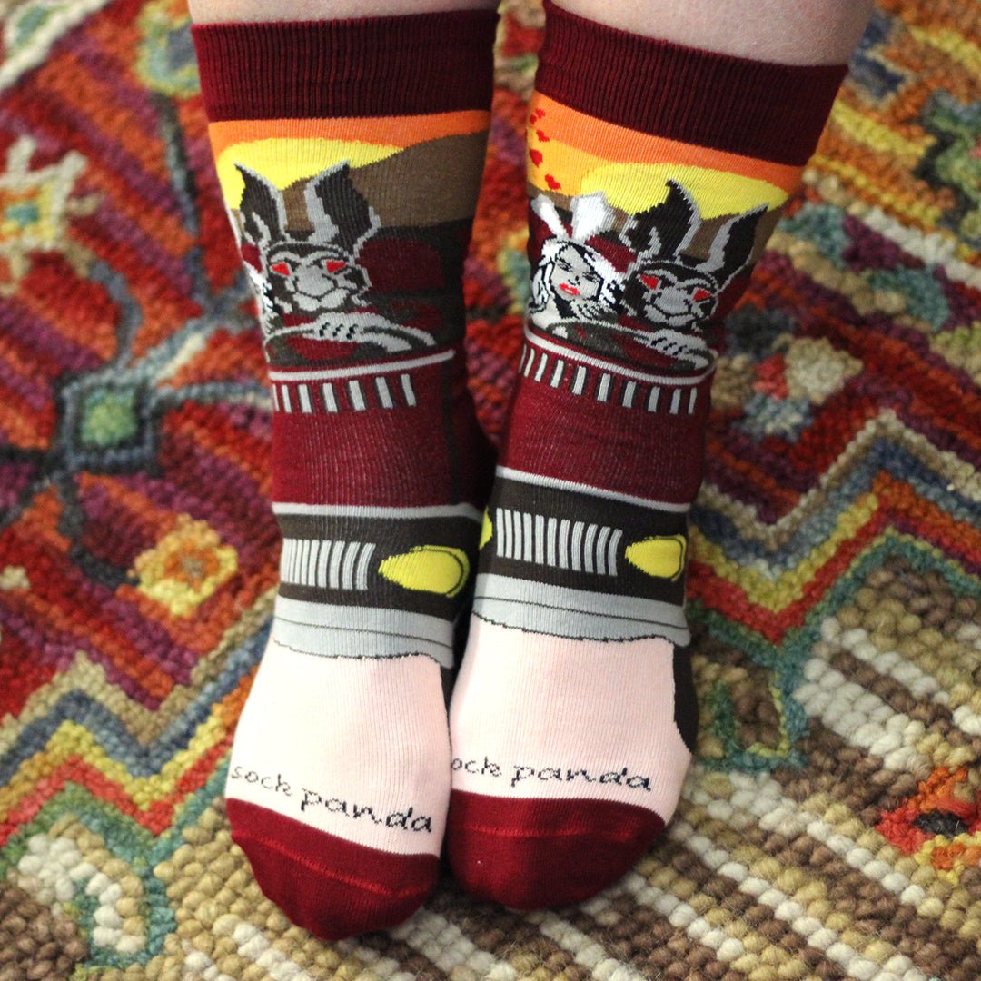 Wild Love Rabbits Socks (Adult Medium - Women's Shoe Sizes 5 - 10)