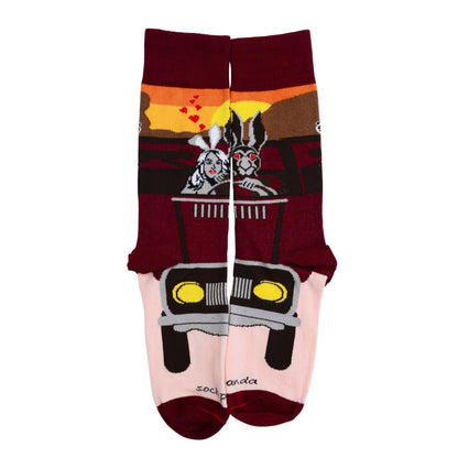 Wild Love Rabbits Socks (Adult Medium - Women's Shoe Sizes 5 - 10)