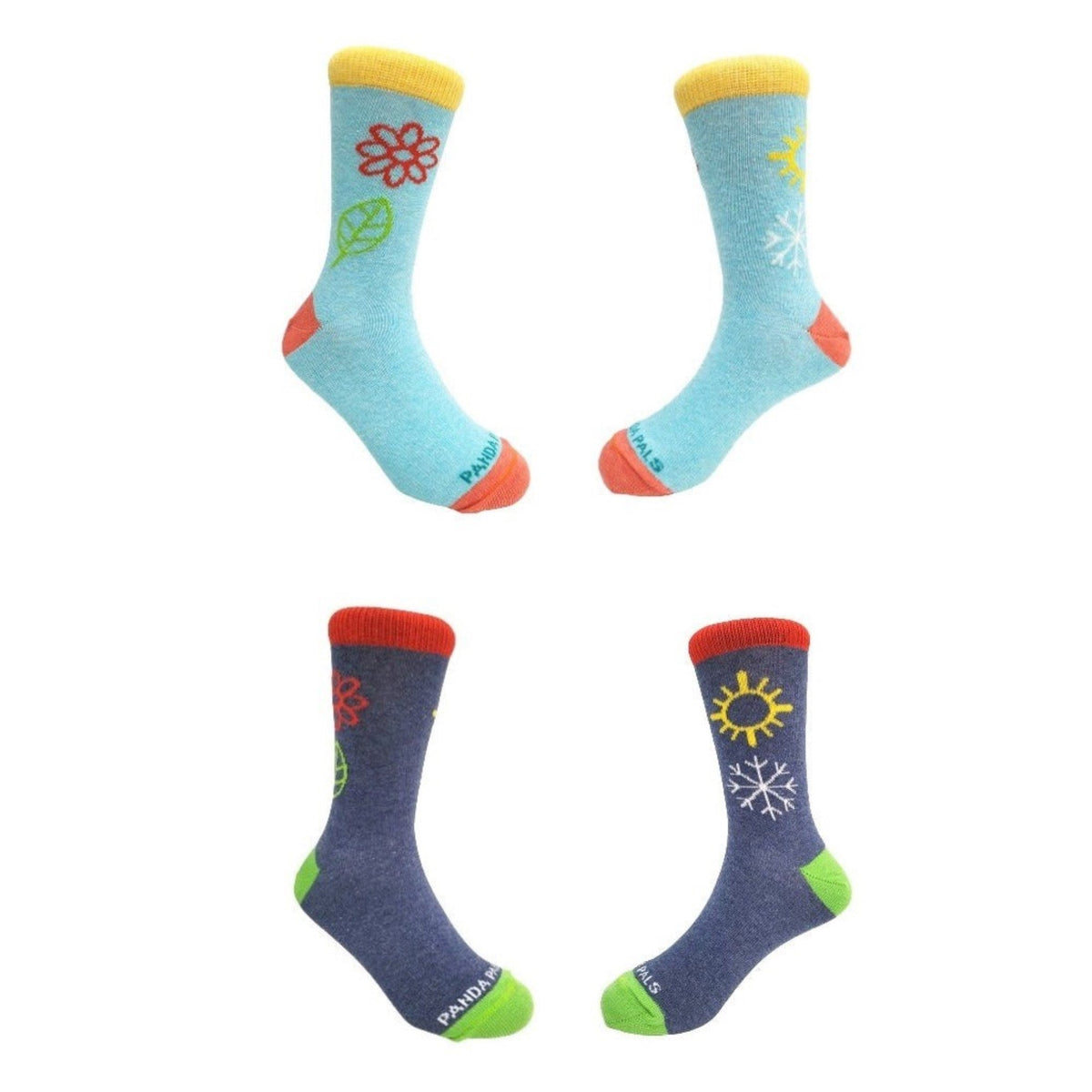 Winter Blossom Kids Socks (Ages 3 - 7) - Denim or Light Blue