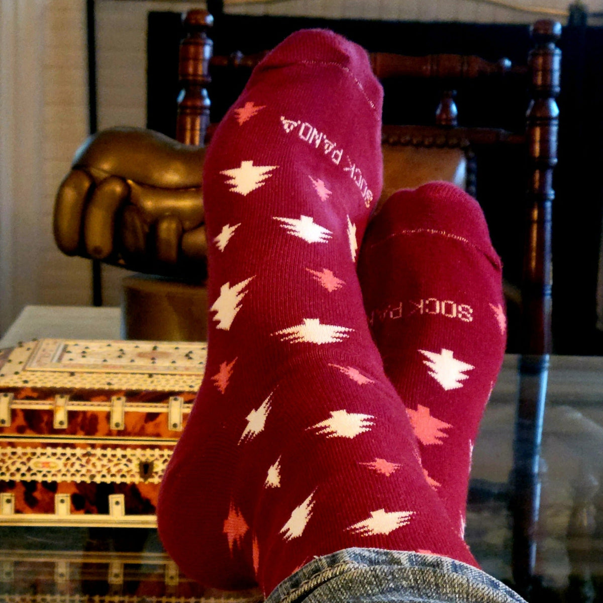 Winter Holiday Tree Patterned Socks from the Sock Panda