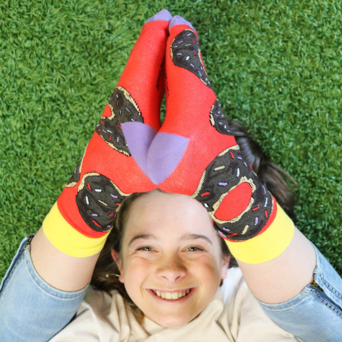 Yummy Delicious Donut Socks from the Sock Panda (Adult Small)