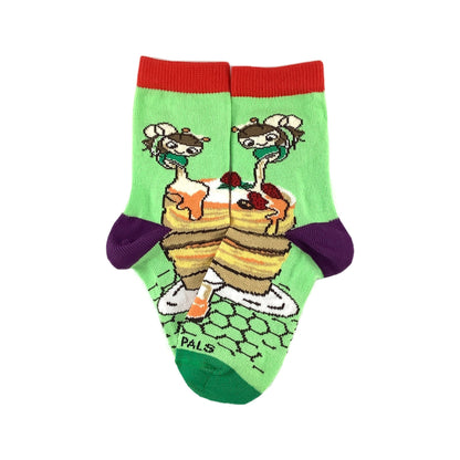 Yummy Pancake Breakfast Bee Honey Sock (Ages 3 - 7) from the Sock Panda